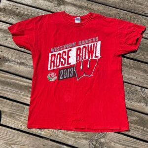 Red Wisconsin Badgers Rose Bowl 2013 Graphic Tee